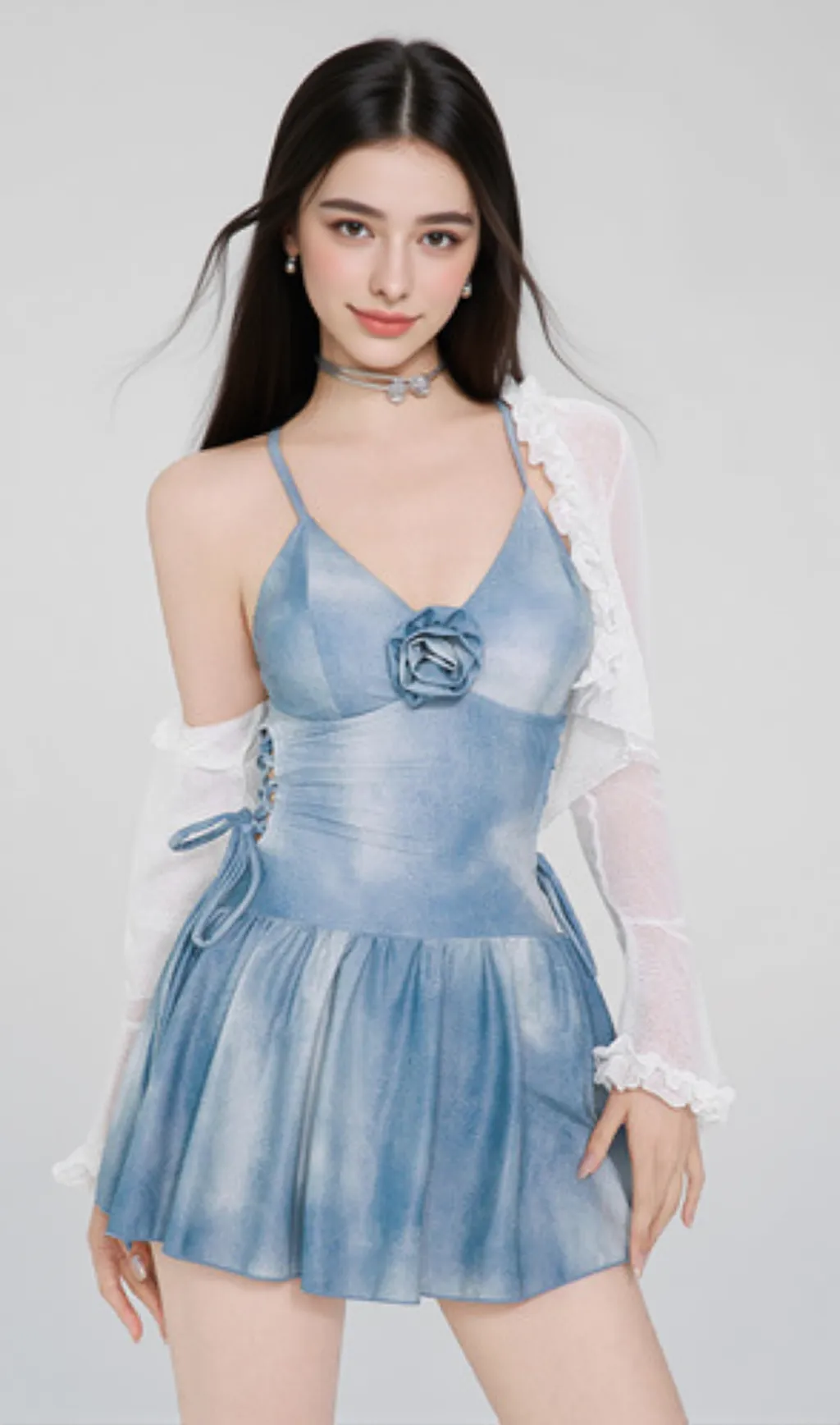 Dodson Blue Flower One-Piece Swimsuit