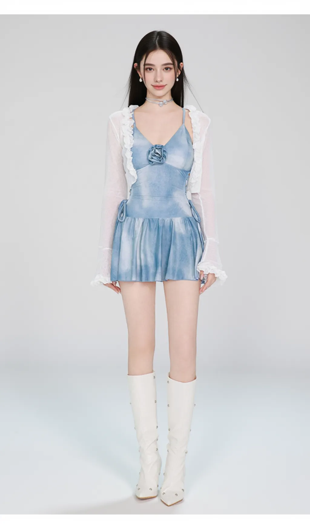 Dodson Blue Flower One-Piece Swimsuit