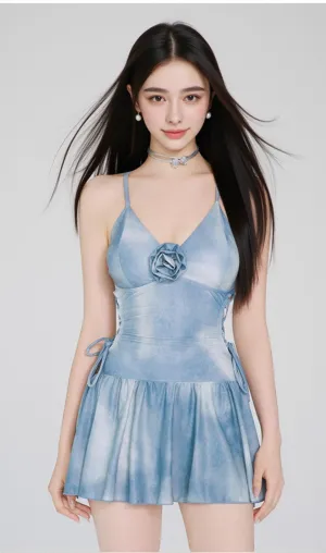 Dodson Blue Flower One-Piece Swimsuit