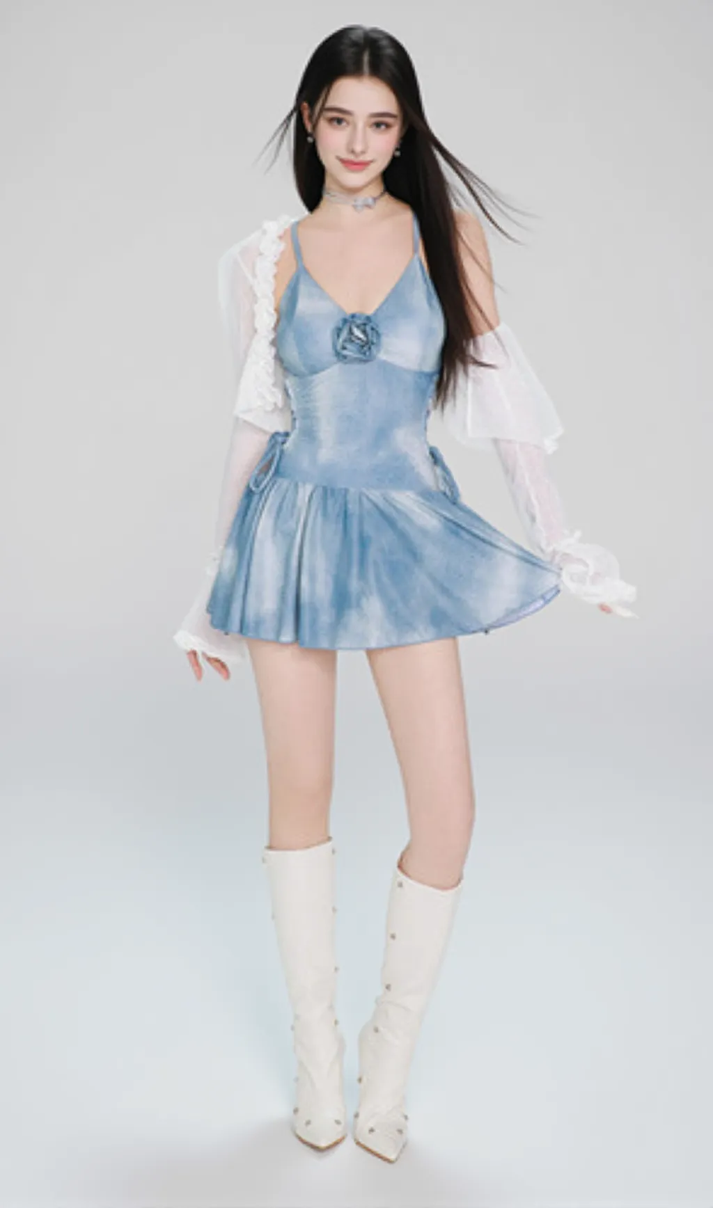 Dodson Blue Flower One-Piece Swimsuit