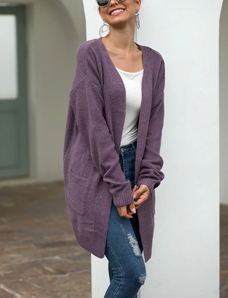 Double Pocket Twist Sweater Cardigan