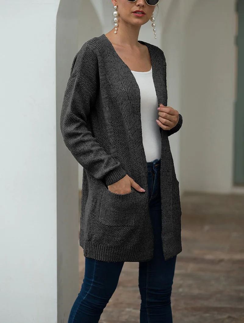 Double Pocket Twist Sweater Cardigan
