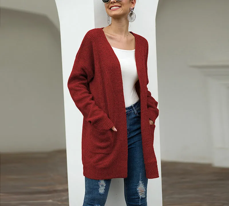 Double Pocket Twist Sweater Cardigan