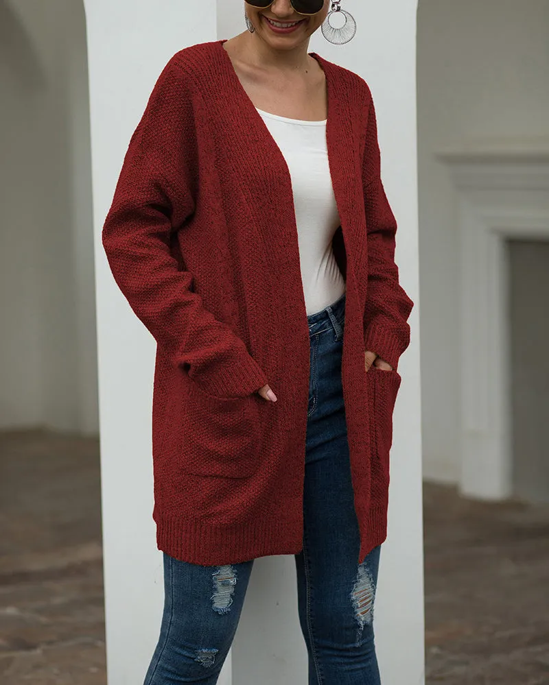 Double Pocket Twist Sweater Cardigan