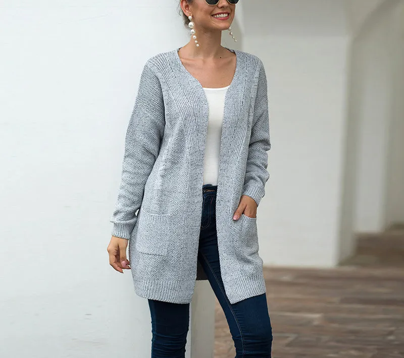 Double Pocket Twist Sweater Cardigan