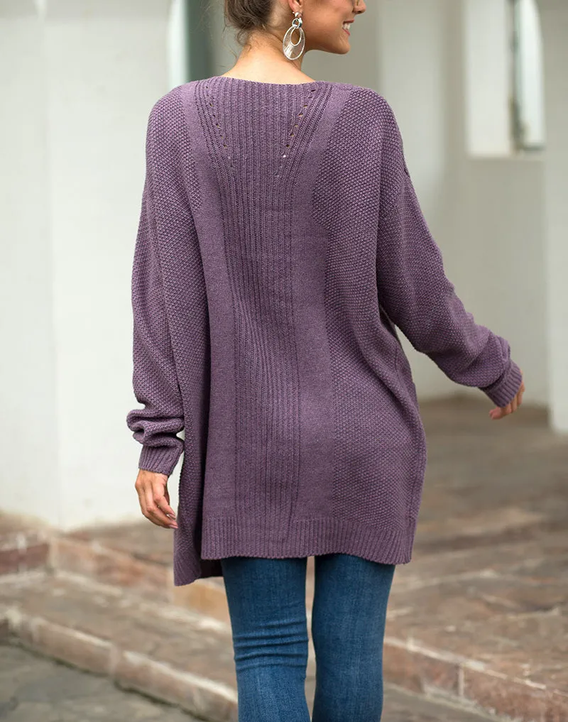 Double Pocket Twist Sweater Cardigan
