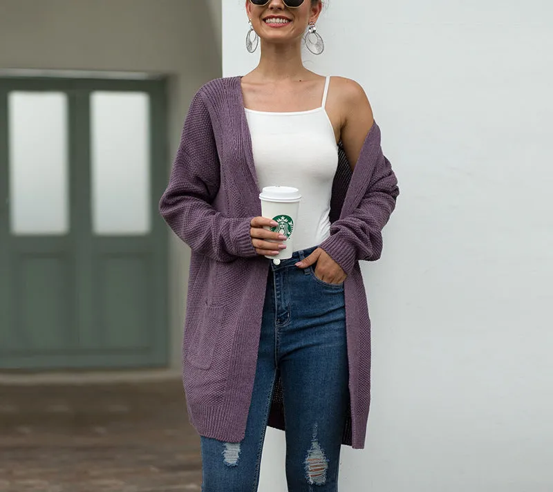 Double Pocket Twist Sweater Cardigan