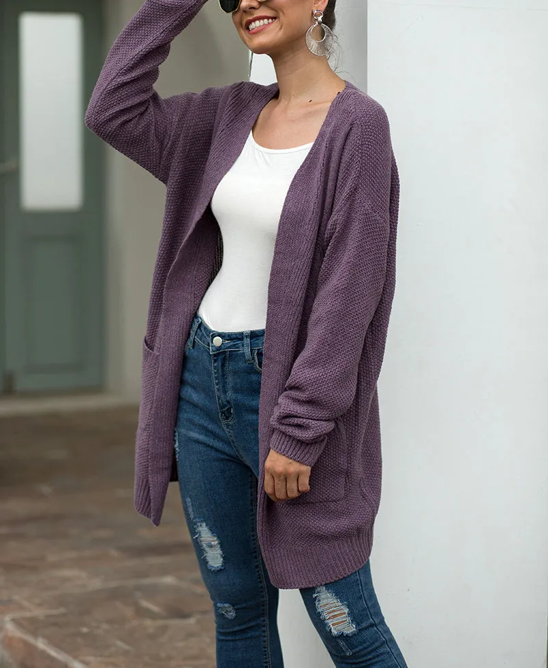 Double Pocket Twist Sweater Cardigan