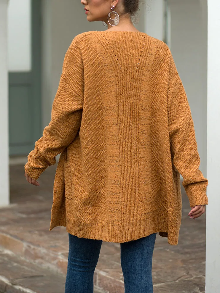 Double Pocket Twist Sweater Cardigan