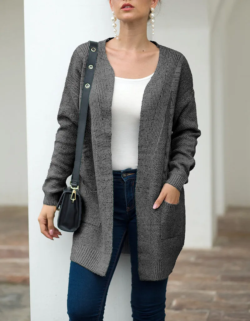 Double Pocket Twist Sweater Cardigan