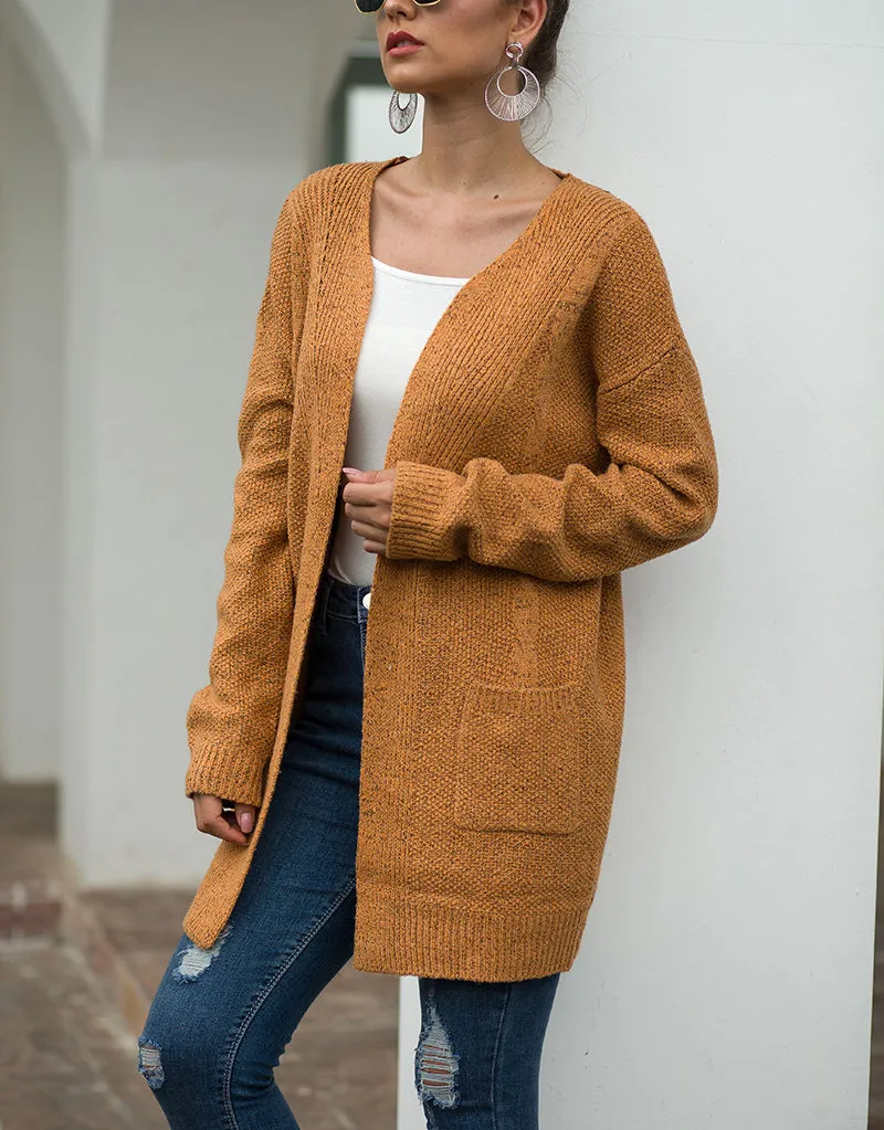 Double Pocket Twist Sweater Cardigan