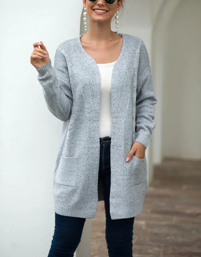 Double Pocket Twist Sweater Cardigan
