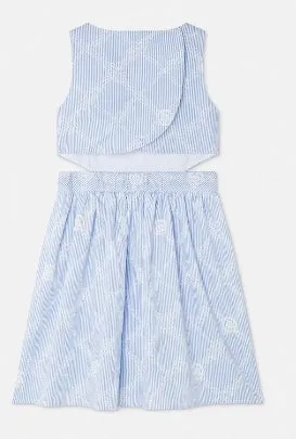 DRESS POP.STRIPE   ROPE CHECK PRINT
