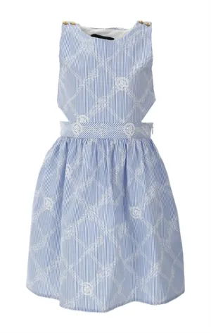 DRESS POP.STRIPE   ROPE CHECK PRINT