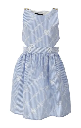 DRESS POP.STRIPE   ROPE CHECK PRINT