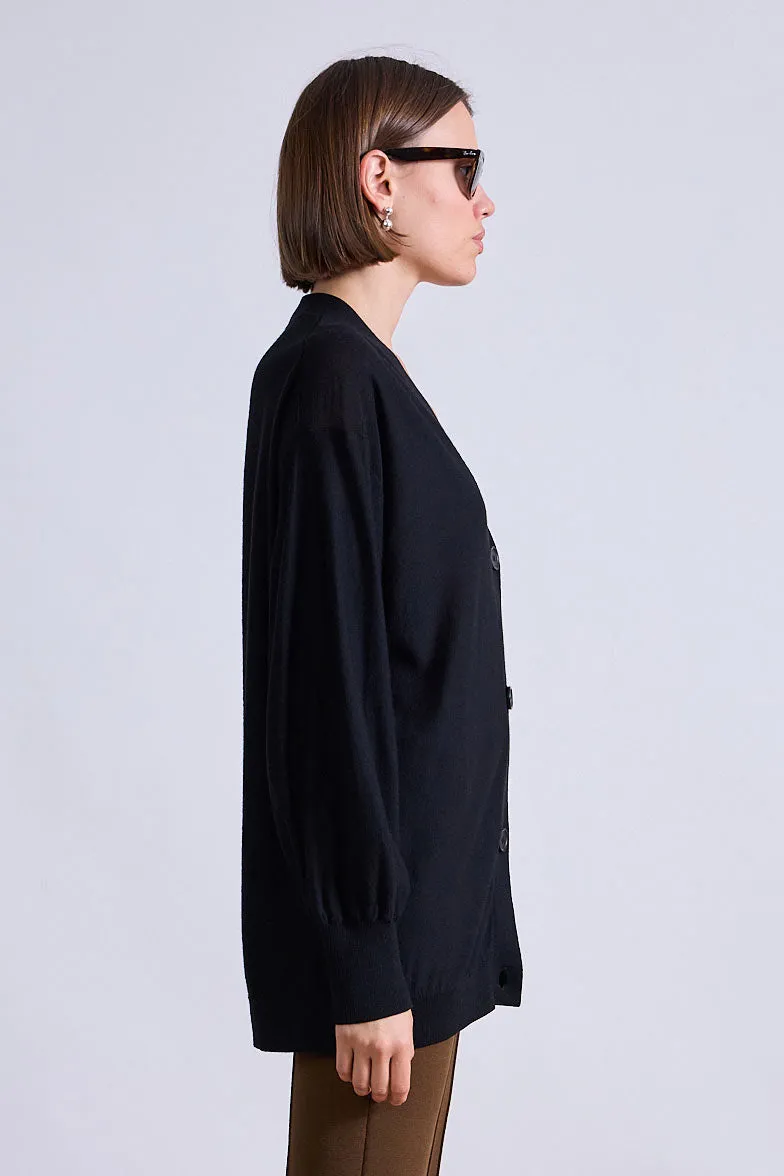 Drippy Tissue Cardigan in Black