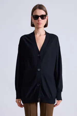 Drippy Tissue Cardigan in Black