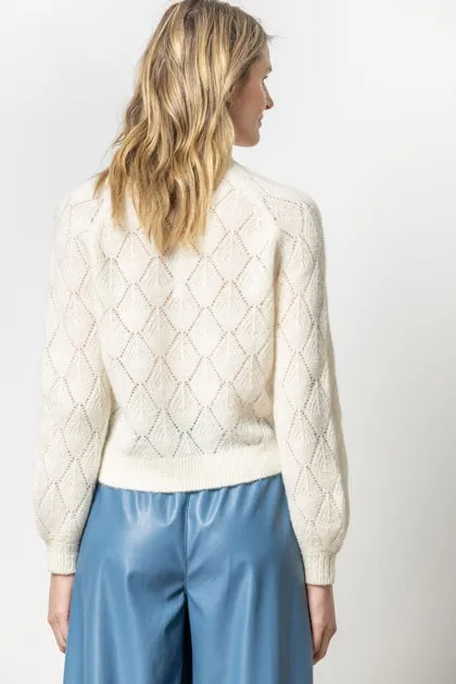 Easy pointelle crew neck sweater Pa2673