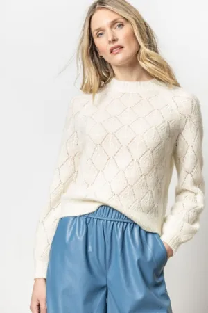 Easy pointelle crew neck sweater Pa2673