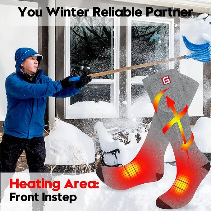 Electric Heated Socks Rechargebale Battery Powered Heating Socks for Men Women,Winter Thermal Insulated Thick Sox Kit for Chronically Cold Feet,Novelty Sports Hunting Hiking Skiing Foot Warmer Socks