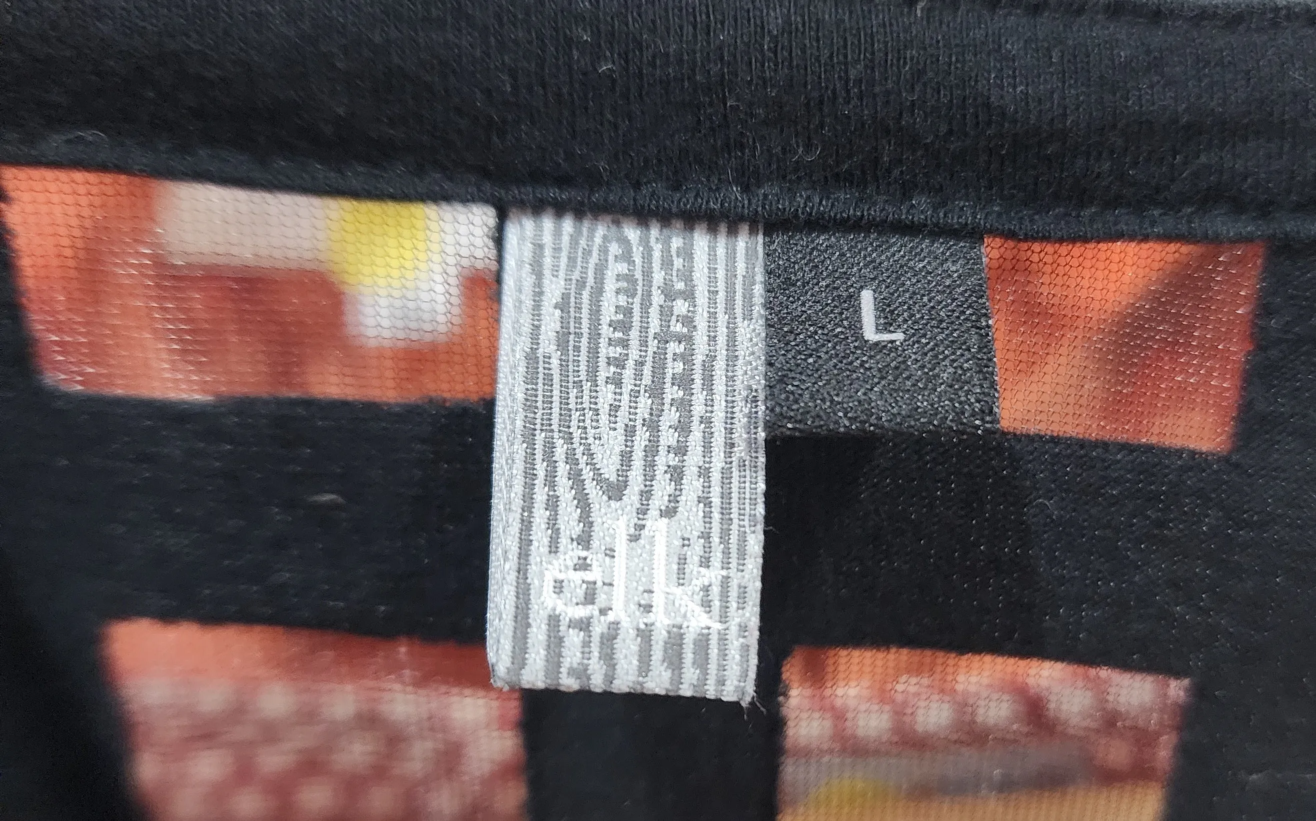 Elk black check semi-sheer top size large