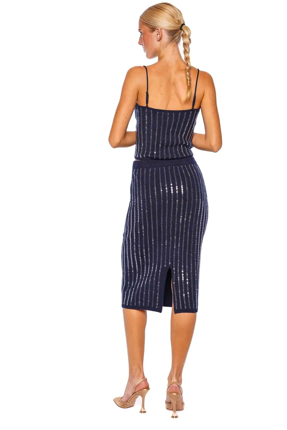 Emerson Navy Sequin Knit Tank