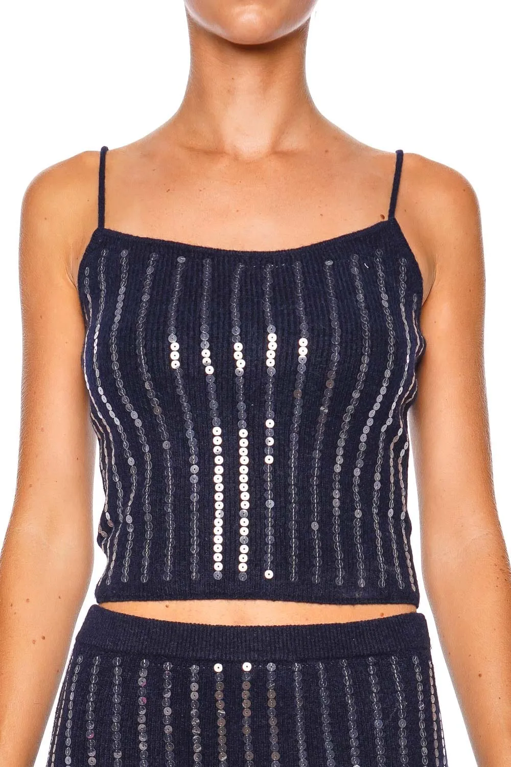 Emerson Navy Sequin Knit Tank
