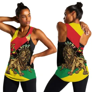 Ethiopia Lion of Judah Women Racerback Tank Ethiopia Empire 1270-1974 LT15