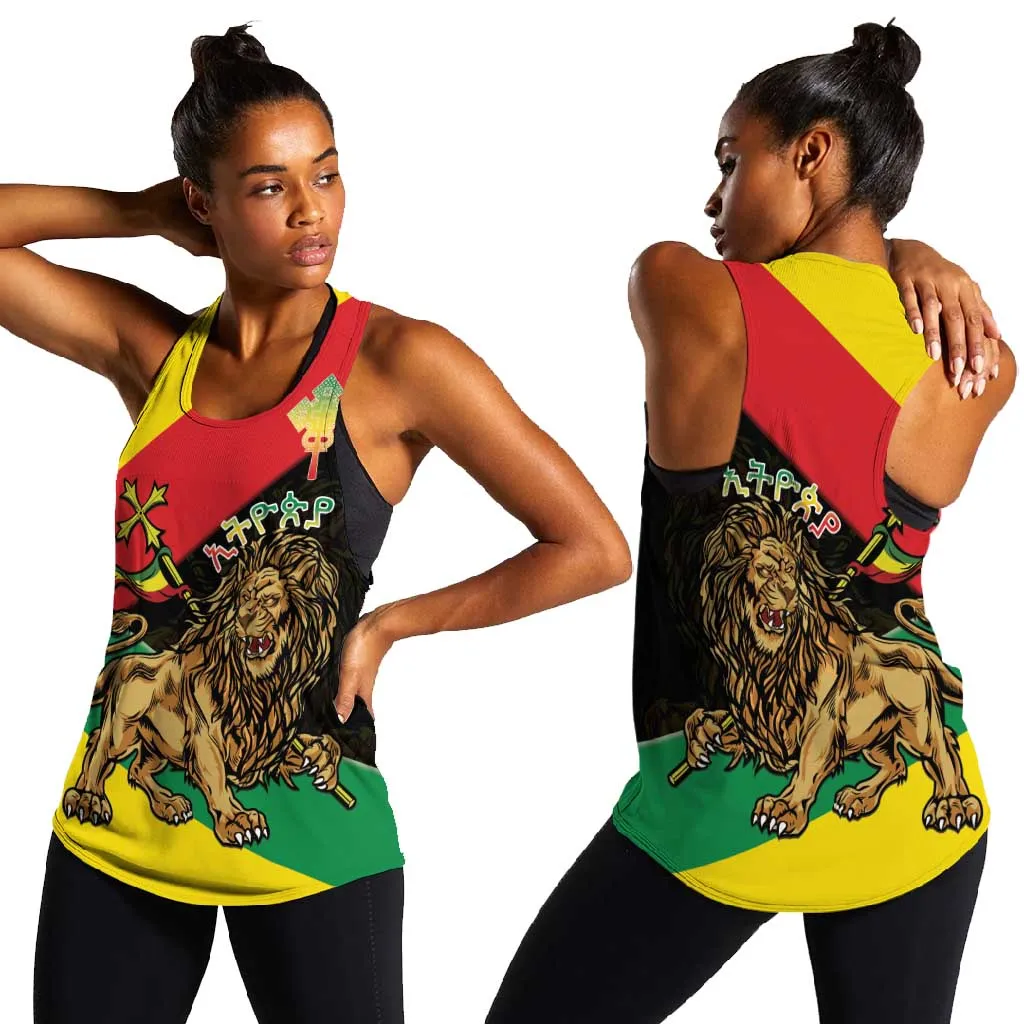 Ethiopia Lion of Judah Women Racerback Tank Ethiopia Empire 1270-1974 LT15