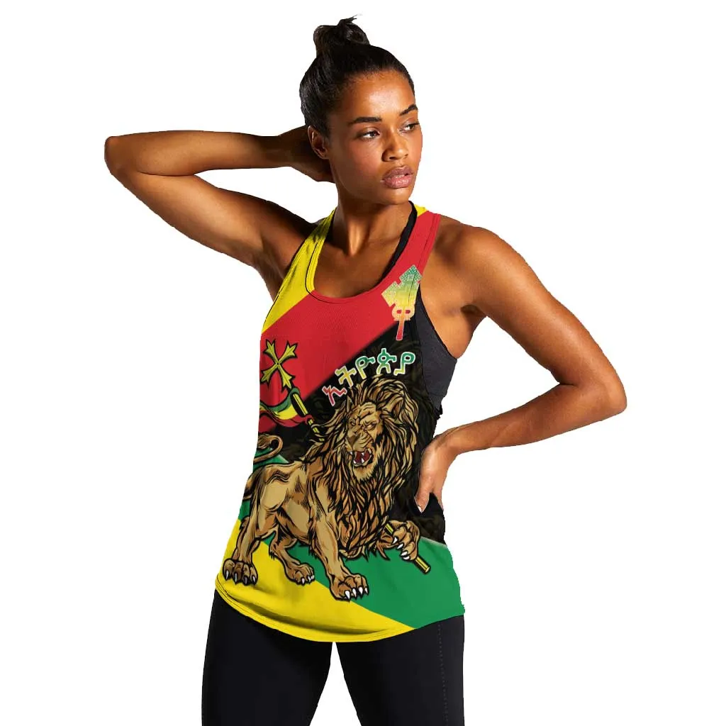 Ethiopia Lion of Judah Women Racerback Tank Ethiopia Empire 1270-1974 LT15