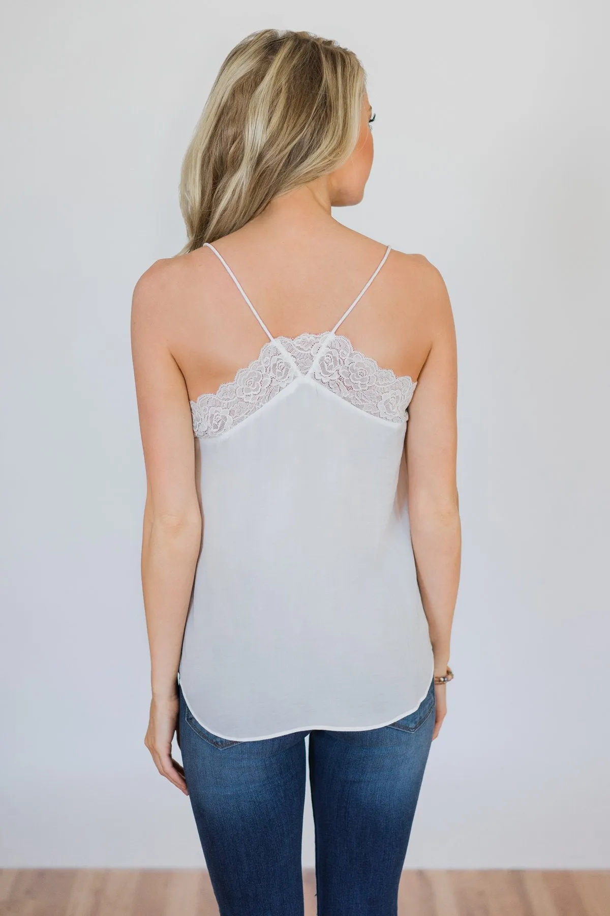 Ever So Soft Lace Layering Top- White