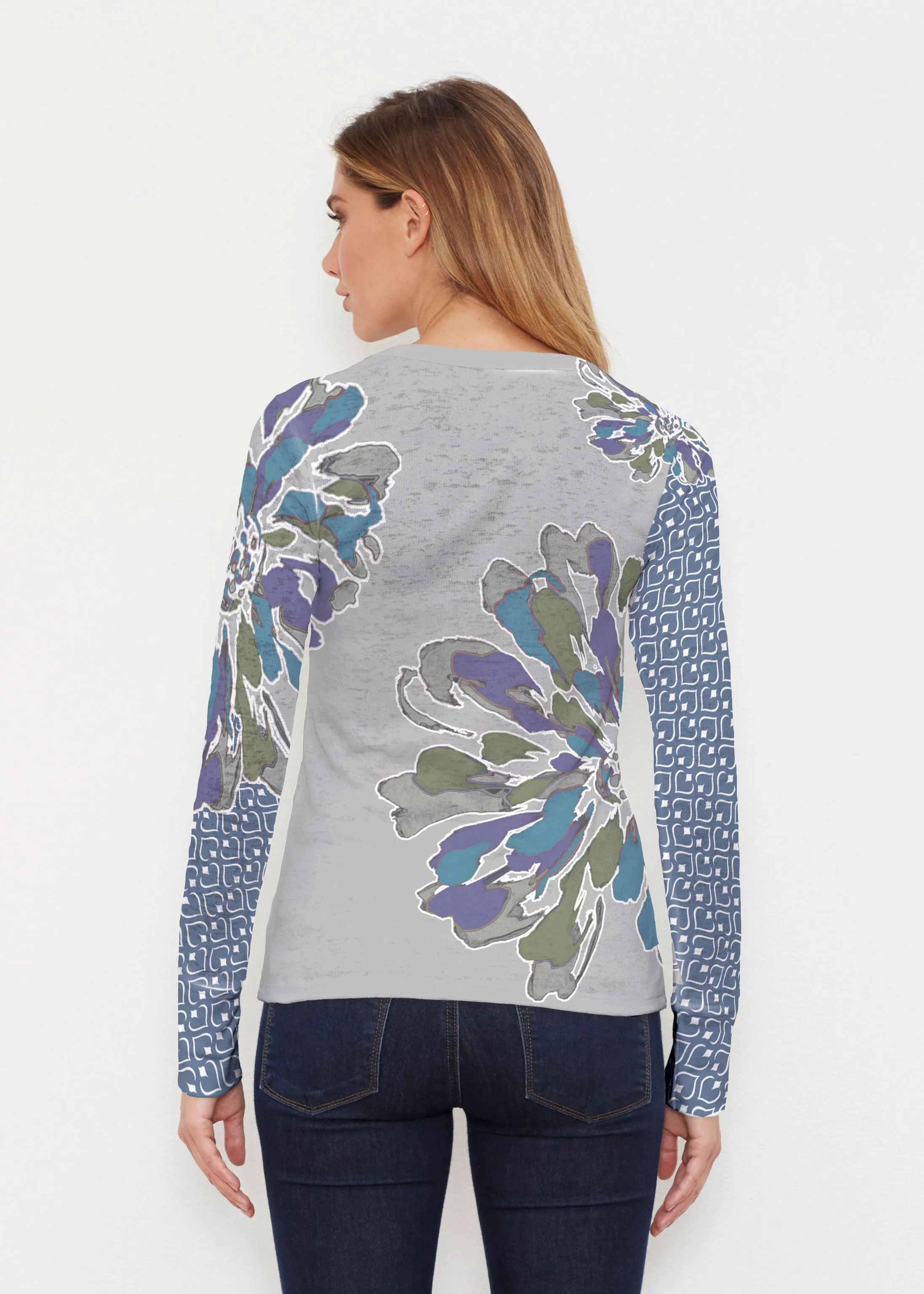 Fanny Grey Mixed (5148) ~ Thermal Long Sleeve Crew Shirt