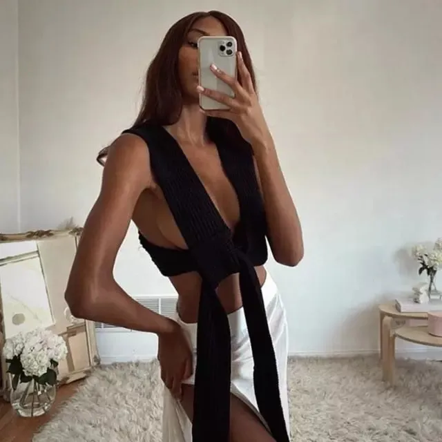 Fantastic Vest Sleeveless Knitted Crop Sweater