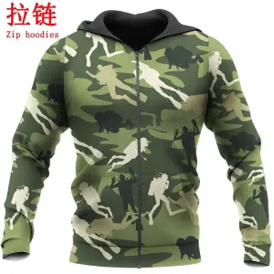 Fashion Mens hoodies 3D printed Scuba Diving Art Sweatshirt Hoodie Harajuku Autumn Streetwear Unisex Casual Tracksuit DW0109