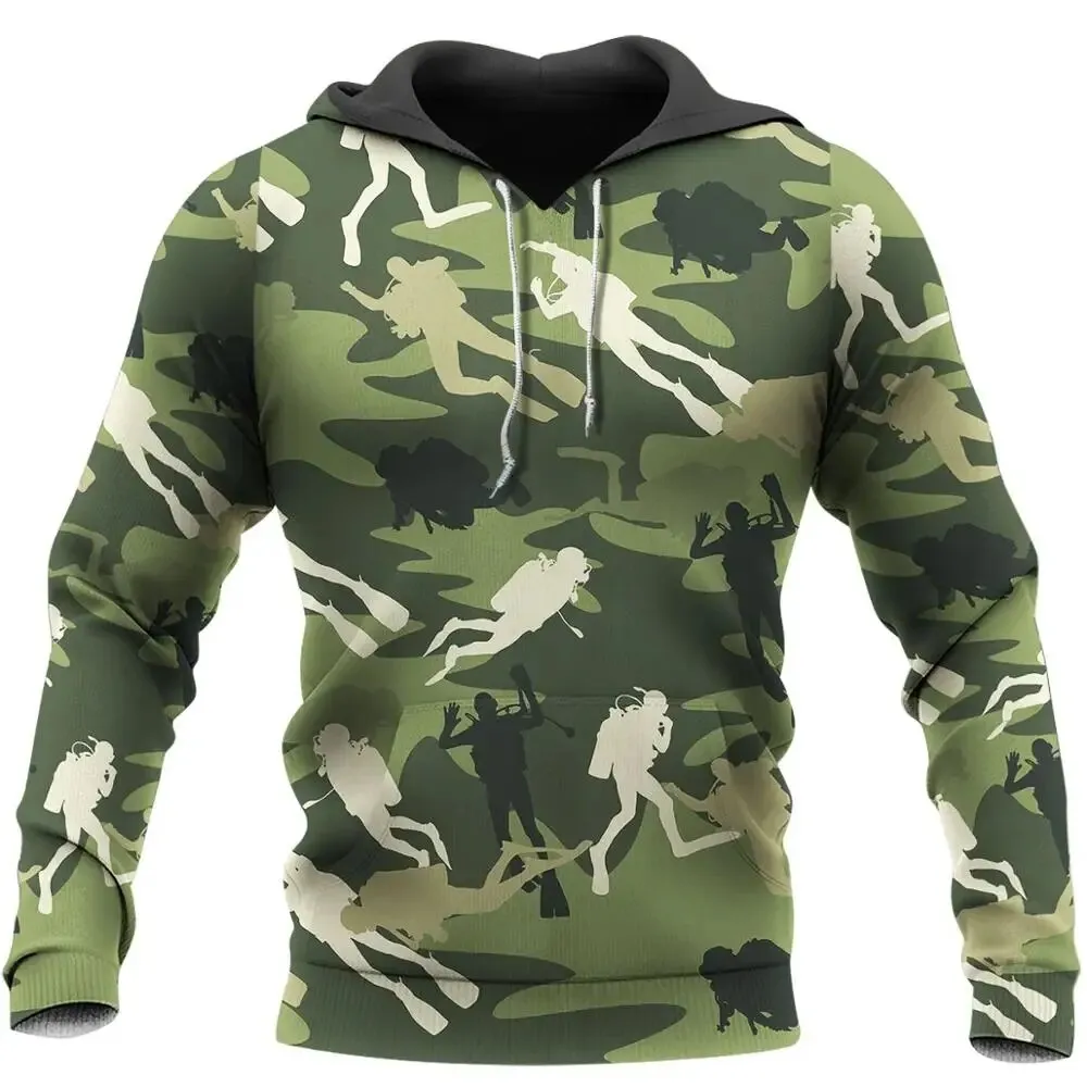 Fashion Mens hoodies 3D printed Scuba Diving Art Sweatshirt Hoodie Harajuku Autumn Streetwear Unisex Casual Tracksuit DW0109
