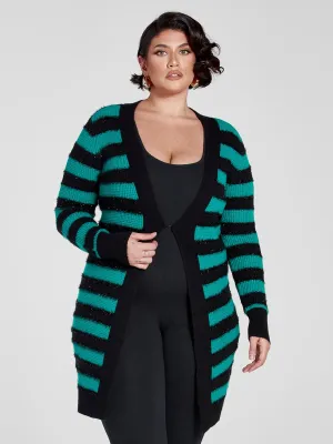 Fashion To Figure - Daniella Metallic Striped Cardigan