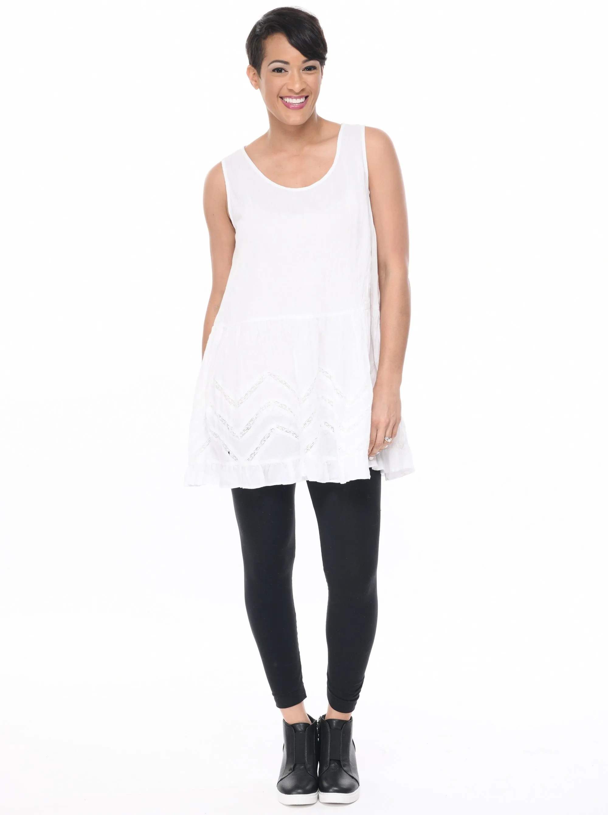 FINAL SALE CV332 Moana Tank in White*