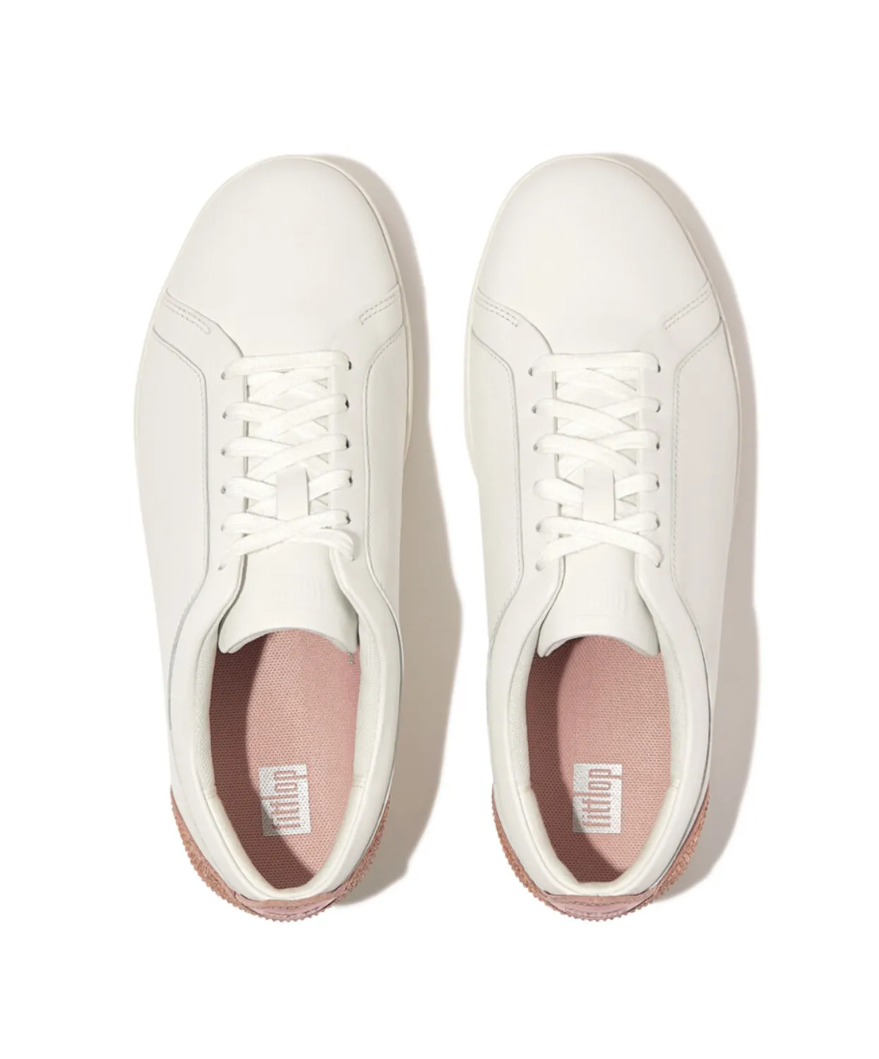 Fitflop Rally Crystal Blush Backtab Leather Sneaker White