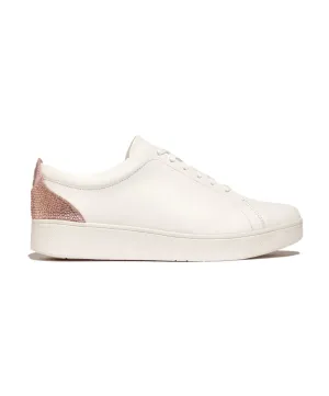 Fitflop Rally Crystal Blush Backtab Leather Sneaker White