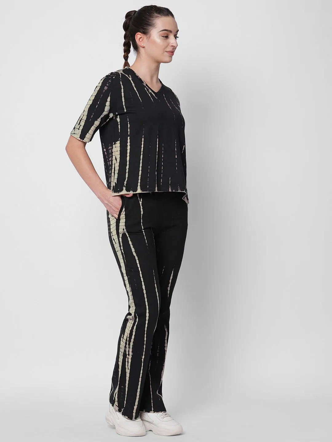 Fitkin women black tie dye tracksuit
