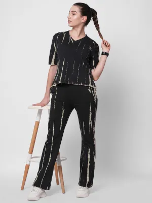 Fitkin women black tie dye tracksuit