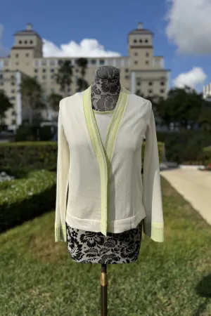 Flora Fedi Latte, Lime, and Lurex Sweater Set