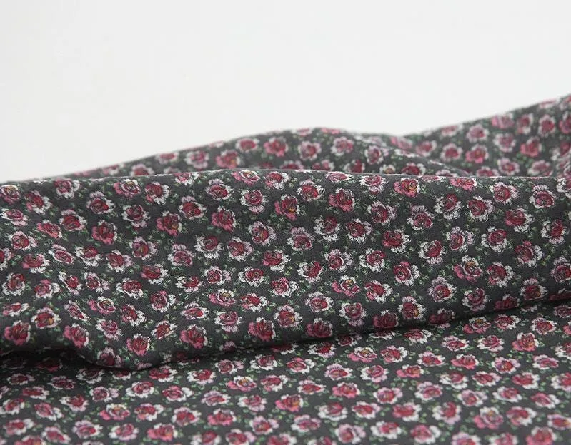 Flowers Cotton Gauze Fabric, Floral Gauze Fabric, Cotton Gauze Fabric, Single Gauze Fabric, Korean Fabric, Rose Gauze - By the Yard /42928