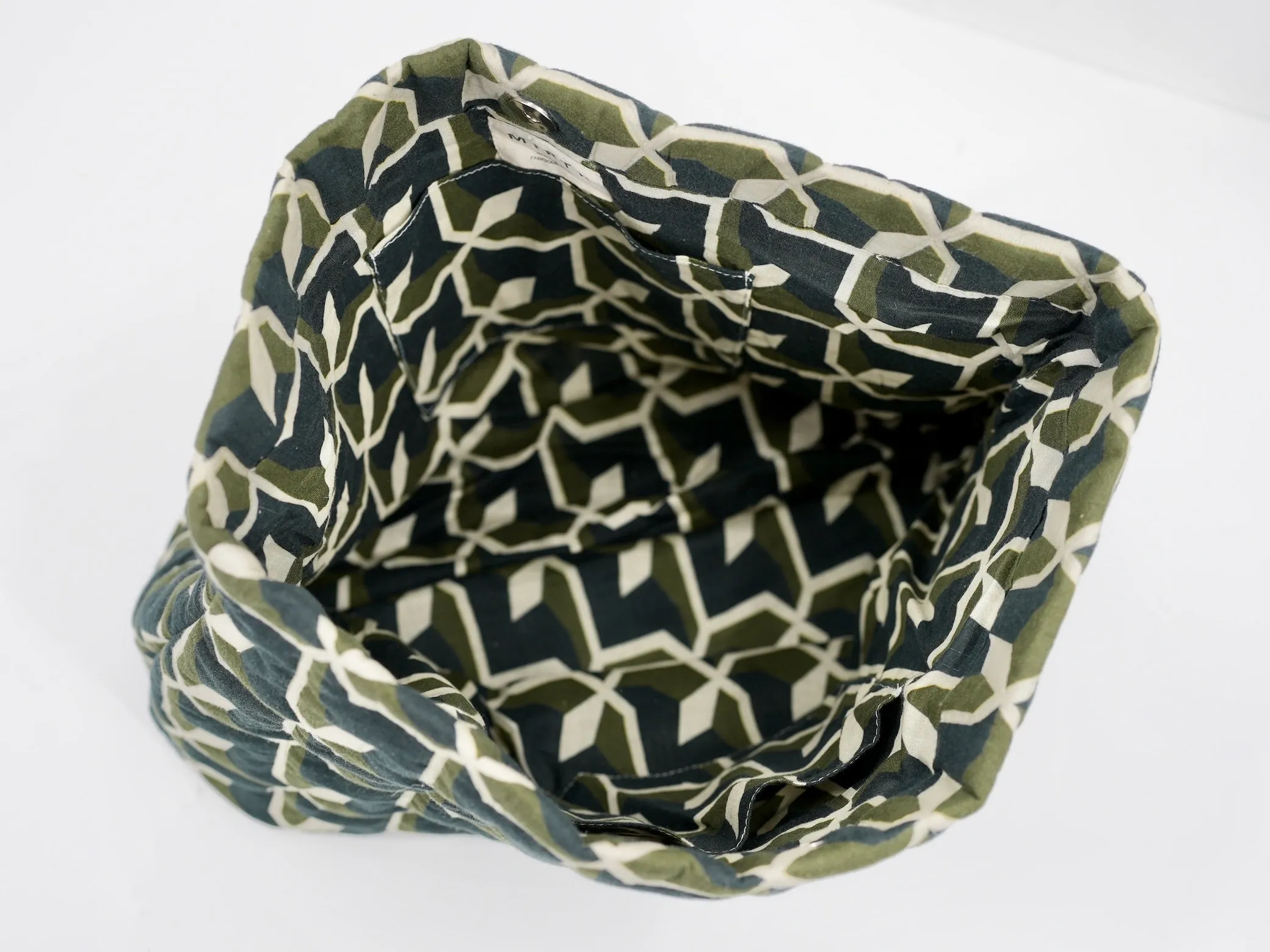 Foldover Clutch in Olive Parquet