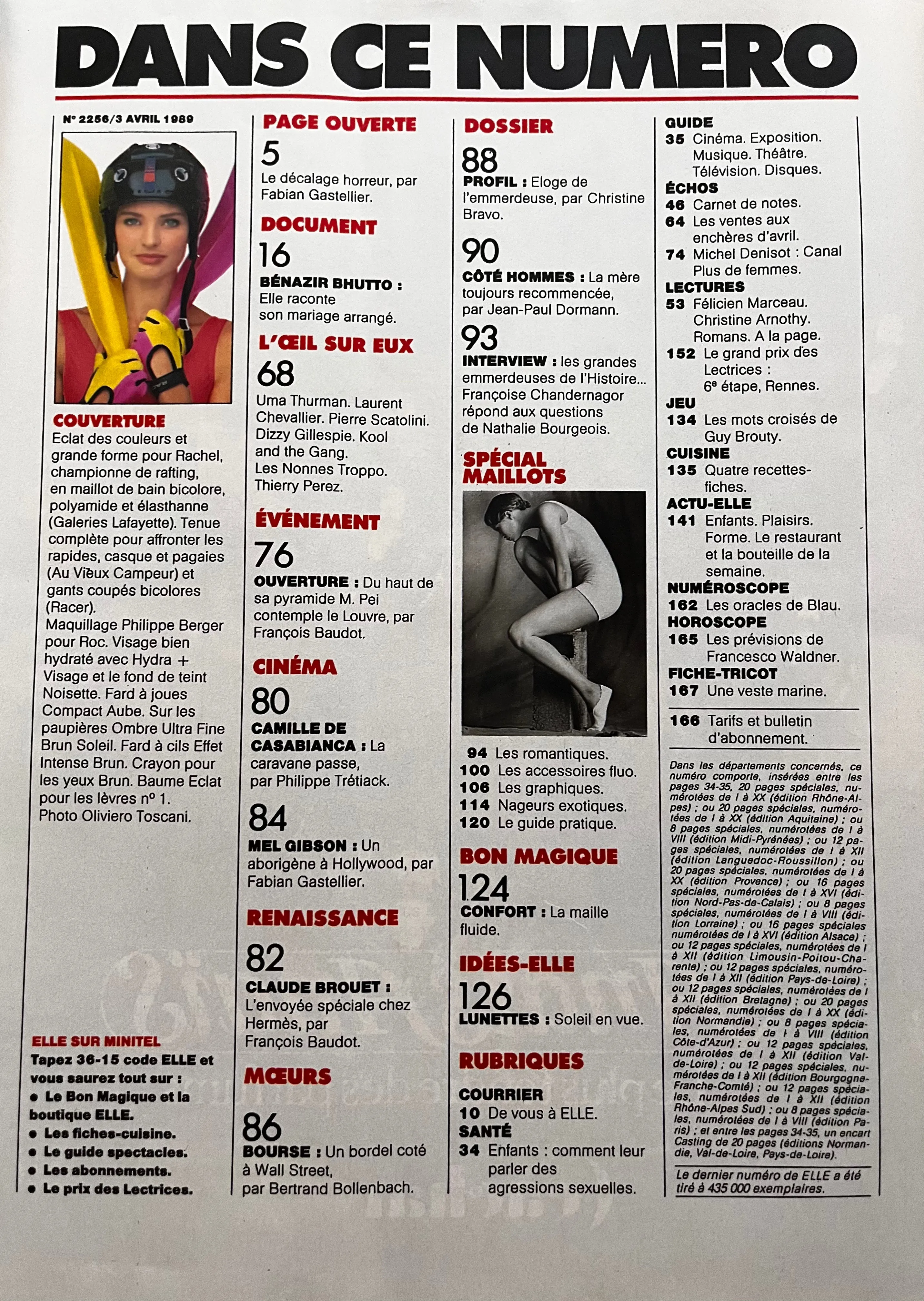 French Elle Magazine - 3 avril 1989 - n.2256