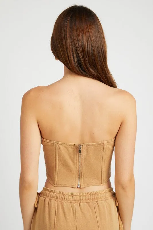 French Terry Strapless Corset