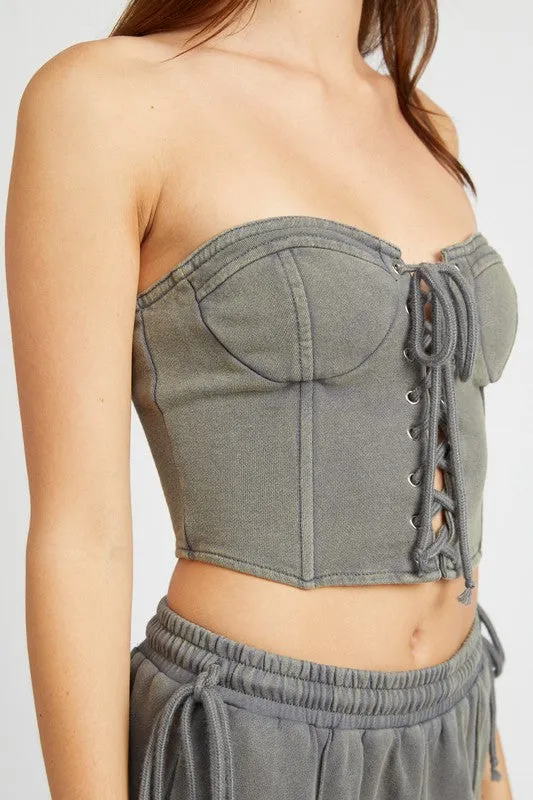 French Terry Strapless Corset