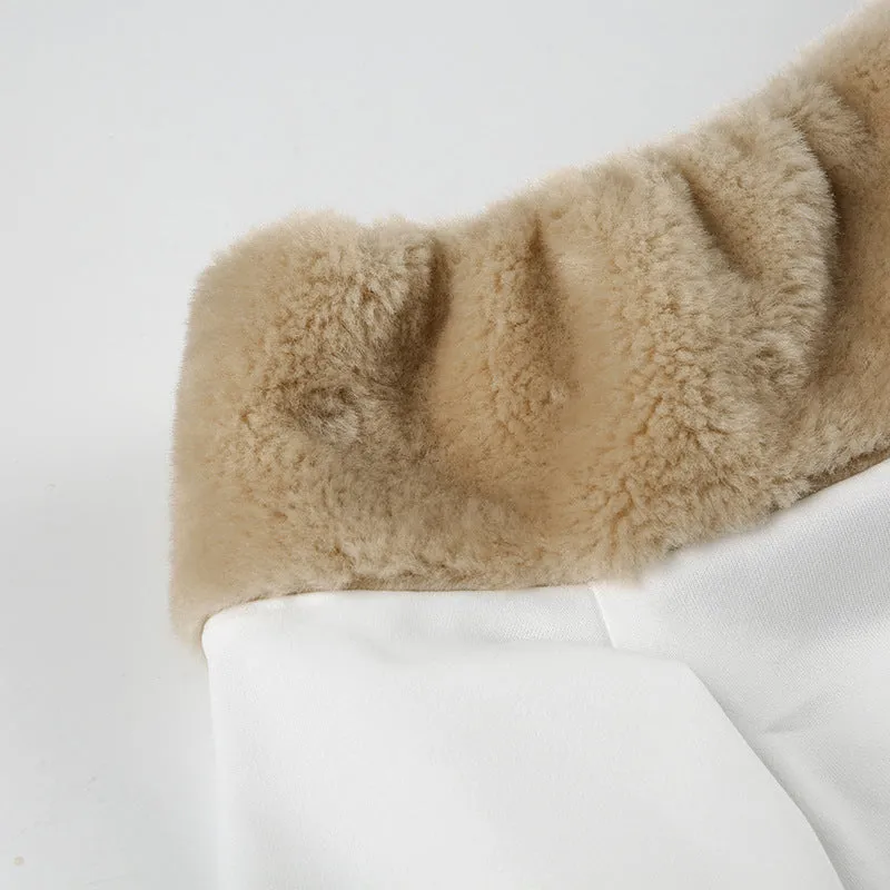 Fur Edge Off-Shoulder Long Sleeve Top
