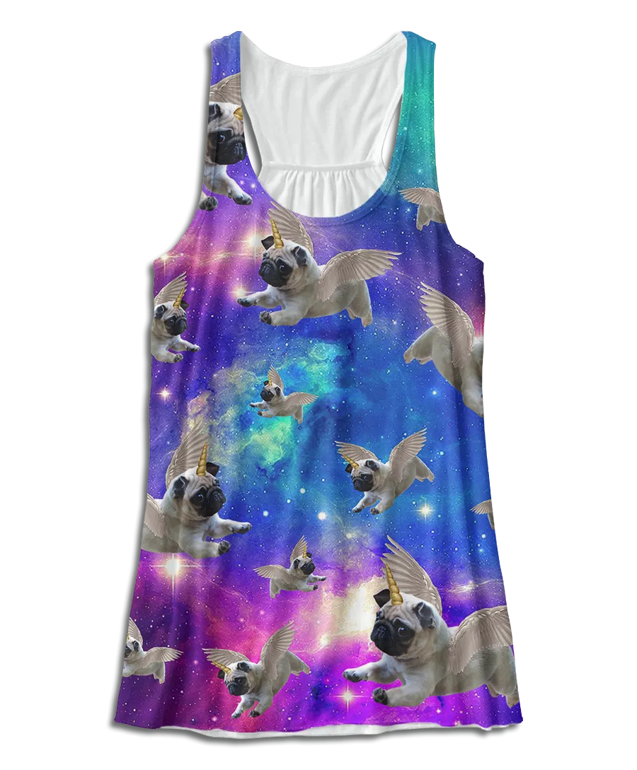 Galaxy Pug Racerback Tank Top