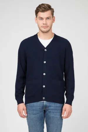 GANT Men's Marine Cotton Silk Blend Inslay Stitch  Cardigan 8050000 Size Medium